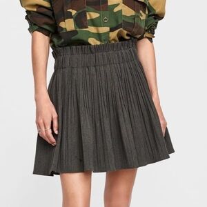 NWT Zara Gray Pleated Plaid Academia A-like Mini Skirt